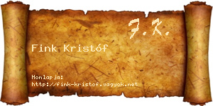 Fink Kristóf névjegykártya